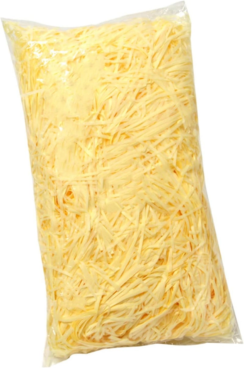 JINZOFLY Raffia Paper Shreds, 100g easter grass, Crinkle Cut Paper Shred Filler for Gift Wrapping & Basket Filling(Light Yellow) - Image 1